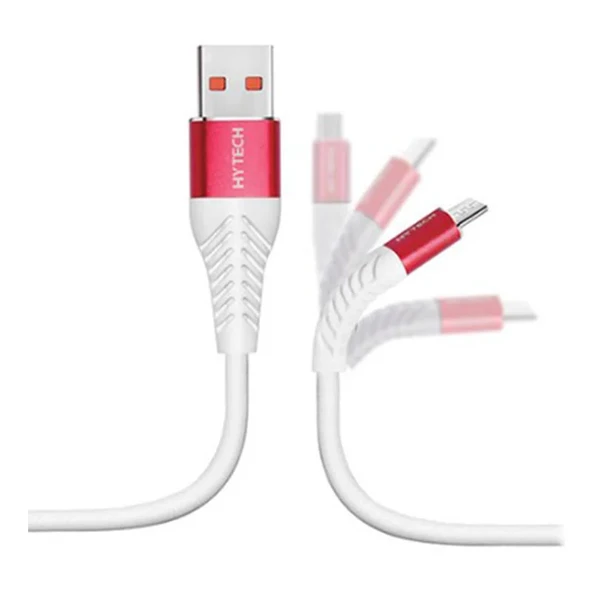 Hytech Hyx230 1.2M 3A Micro Usb,Beyaz-Krmz ürün görseli 1