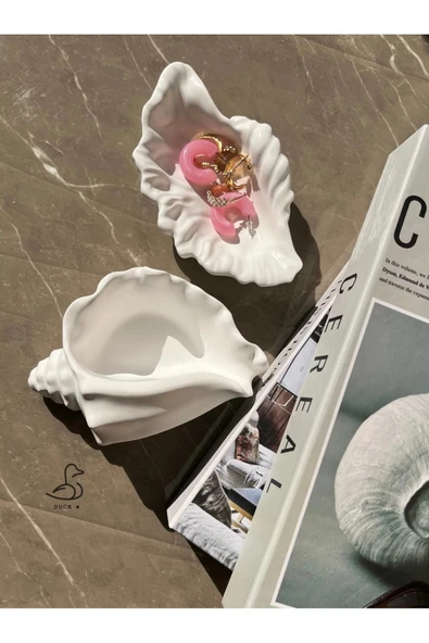 Deniz Kabuğu Şeklinde Dekoratif Obje/Mumluk 4’lü 15-10 Cm ürün görseli 1