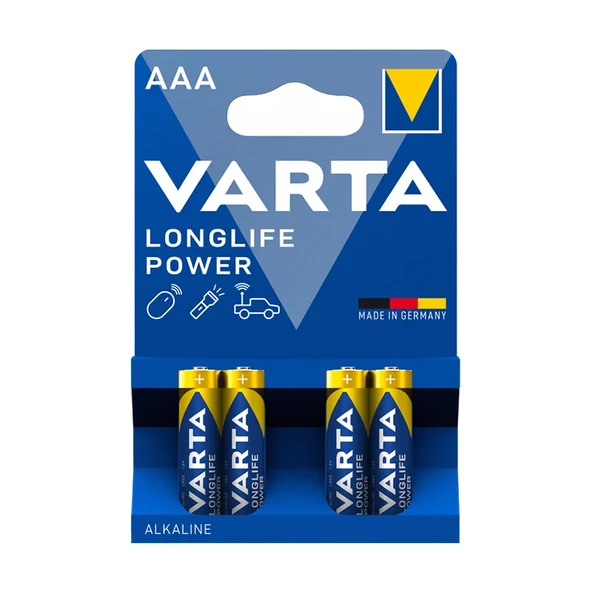 Varta Longlife Power Alkalin İnce Pil - AAA - 4'lü ürün görseli 1