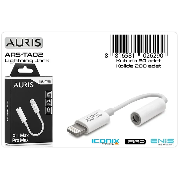 Austin TA02 Lightning Jack 1mt İos Aux Dönüştürücü Kablo ürün görseli 1