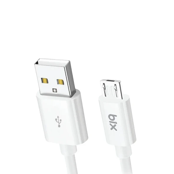 Bix bx100mw 3a usb-a to mıcro usb Chargıng cable,Beyaz - Resim 2