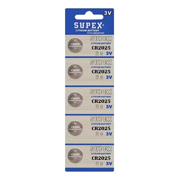 Supex Cr2025 3V Lityum 5Li Blister Pil ürün görseli 1