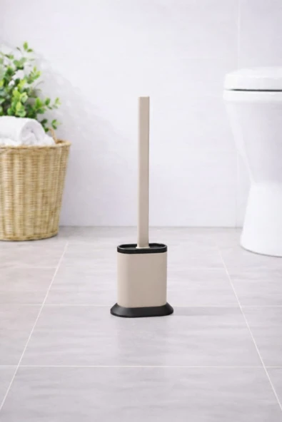 Silikon Tuvalet Fırçası Pratik Silikon Wc Klozet Fırçası Bej S-210 ürün görseli 1