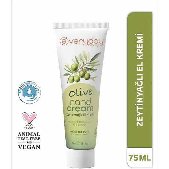 Everyday Beauty Zeytinyağlı El Kremi 75 ml Doğal Bakım ve Yoğun Nemlendirme ürün görseli 1