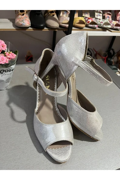 Gümüş Işık  8,5 CM 13 PONT KAPALITOPUK-AÇIK BURUN- TANGO, DANS VE SALON AYAKKABISI ürün görseli 1