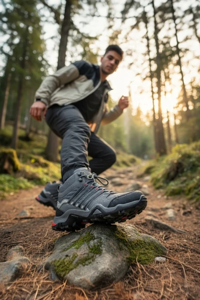 Enoch Erkek Gri Su Geçirmez Outdoor Trekking ve Doğa Yürüyüş Botu ürün görseli 1