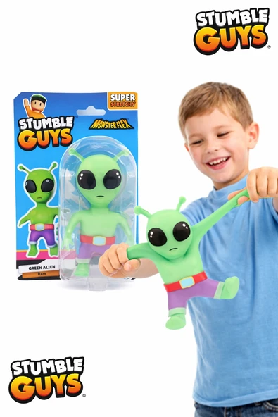 Green Alien I Stumble Guys MonsterFlex Seri 2 12 cm Esnek Figür | Lisanslı Oyuncak ürün görseli 1