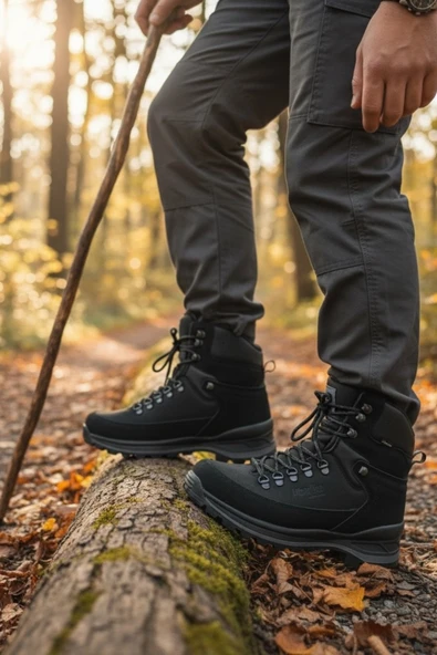 Enoch Erkek Siyah Waterproof Yüksek Bilekli Outdoor Trekking ve Dağcı Botu ürün görseli 1