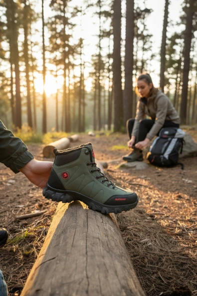 Enoch Erkek Haki Waterproof Kürklü Outdoor Trekking ve Doğa Yürüyüş Botu ürün görseli 1