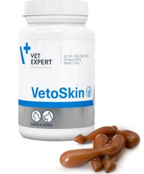 Vet Expert Vetoskin 90 Kapsül - Omega ve Çinko İçerikli Orijinal Veteriner Takviyesi ürün görseli 1
