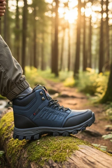 Enoch Erkek Siyah Waterproof Kürklü Outdoor Trekking ve Kışlık Bot ürün görseli 1