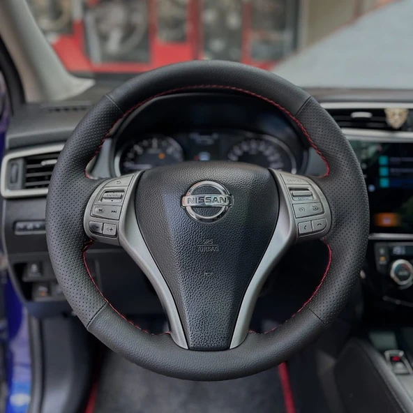 Nissan Trail Qashqai 2014-2018 Araca Özel Dikmeli Direksiyon Kılıfı ürün görseli 1