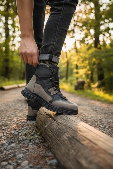 Enoch Erkek Kum Siyah Waterproof Yüksek Bilekli Outdoor Trekking ve Doğa Botu ürün görseli 1