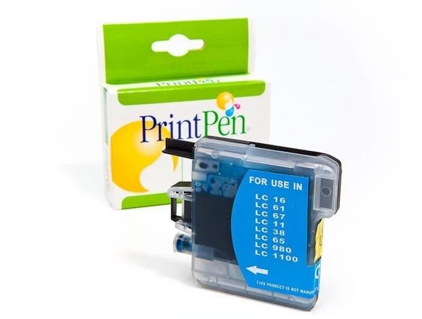 PRINTPEN BROTHER LC-38,61,65,67,980,1100 Mavi Mürekkep Kartuş Yüksek Kapasite (13,0ml.) ürün görseli 1