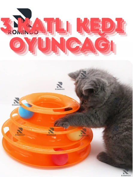 Kedi Oyuncağı 3 Katlı Kedi Oyuncağı Kedinizin Yeni Favorisi! İnteraktif Kedi Oyuncağı Kedi Oyuncağı ürün görseli 1