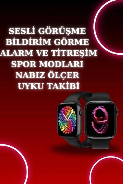 Akıllı Saat Arama Görüşme Bildirim Görme Uyku ve Sağlık Takibi Nabız Ölçer 3 Kordon Hediyeli P93389S7622 ürün görseli 1