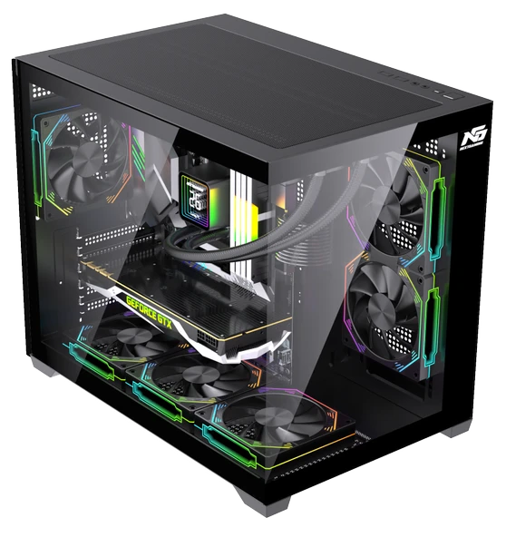 Orion Cube XL 750W  80+ Bronze Power 6x ARGB Fan Kumanda ve Kontrolcü M-ATX Boş Bilgisayar Kasası Siyah ürün görseli 1