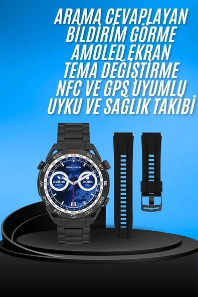 Akıllı Saat Çelik Kordonlu Amoled Ekran Android ve İOS Uyumlu Çağrı Cevaplayabilen P93315S4614 ürün görseli 1