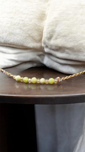 Doğal Yeşim Kolye Bileklik Set - Resim 3