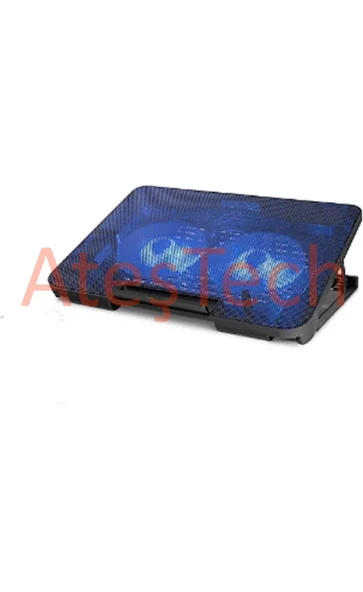 Gaming Laptop Soğutucu Notebook Standı – Mavi LED – 2 Fan – USB 2.0  14 / 15.6 / 17 inç uyumlu ürün görseli 1