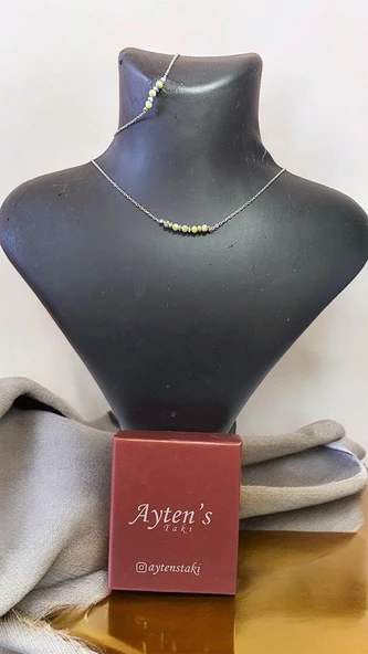 Doğal Yeşim Kolye Bileklik Set - Resim 2