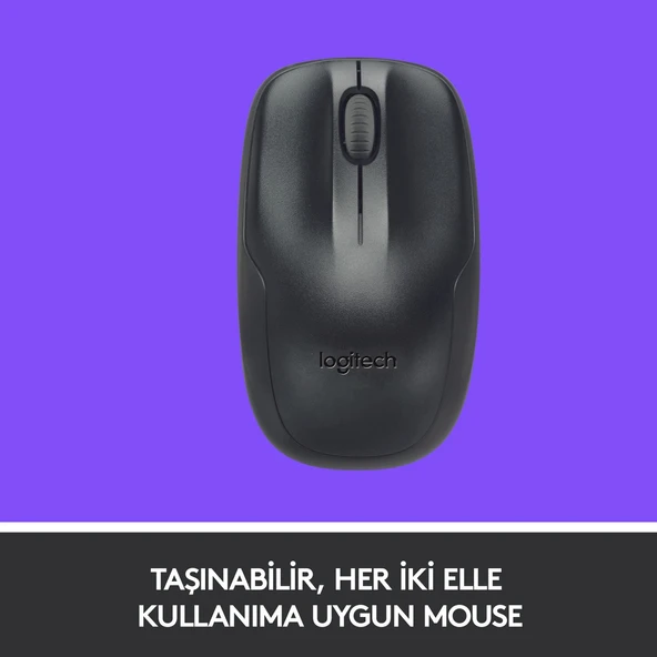 MK220 Kablosuz Türkçe Klavye Mouse Seti - Siyah - Resim 4
