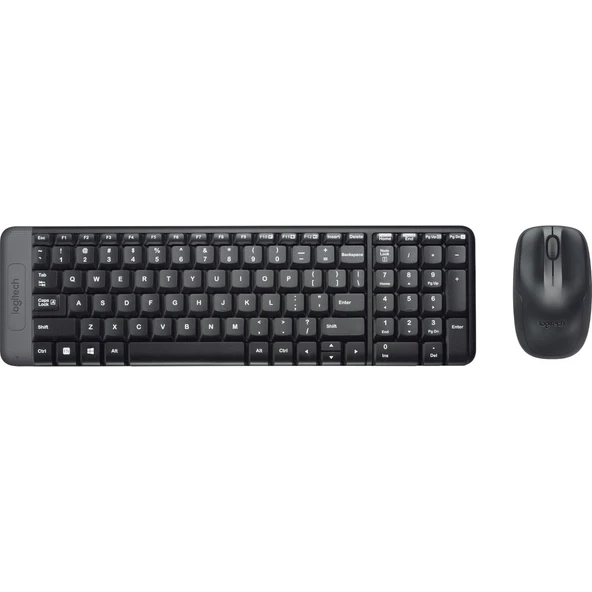 MK220 Kablosuz Türkçe Klavye Mouse Seti - Siyah ürün görseli 1