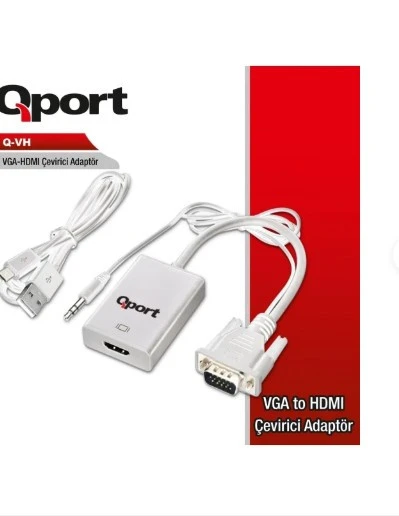 Qport Q-vh Vga To Hdmi Çevirici +ses (Vga+, Hdmı-) ürün görseli 1