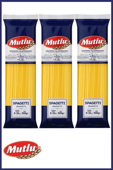 Mutlu Spagetti Makarna 500 gr x 3 Adet ürün görseli 1