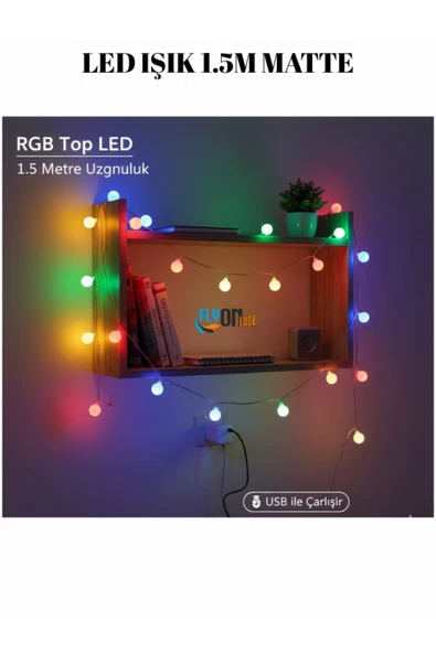 USB ile Çalışan RGB Top LED Işık 1.5M Matte Ev Bahçe Ofis Dekorasyonu Çeşitli Eşya Süsleme ürün görseli 1