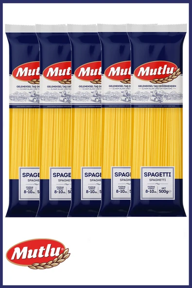 Mutlu Spagetti Makarna 500 gr x 5 Adet ürün görseli 1