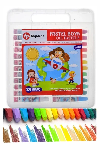 24 Renk Pastel Boya Plastik Çantalı 1 Paket Fixpoint 24 lü Pastel Boya Çok Renkli Pastel Boya Resim Okul Öğrenci ürün görseli 1