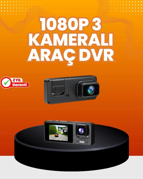 Araç İçi Güvenlik Kamerası | 3 Kanallı, 24 Saat Park Kaydı Destekli P94392S1360 ürün görseli 1