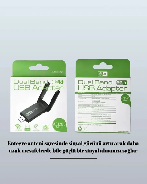 AC1200 USB WiFi Adaptör P95075S7164 - Resim 4