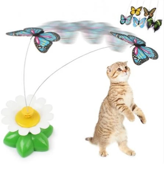 Hareketli Dönen Kelebek - Kedi Oyuncağı ( Pille Çalışır) GO53/02844 ürün görseli 1