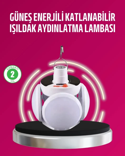 Solar ve USB Şarjlı Su Geçirmez Katlanabilir LED Lamba P95668S2170 ürün görseli 1