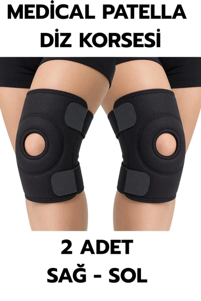 Medical Patella Destekli Diz Korsesi İkili Sağ Sol Çapraz Bağ Menisküs Ağrısı Için Sporcu Dizlik P95905S2107 ürün görseli 1