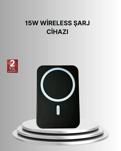 360° Döner Başlıklı MagSafe Araç Telefon Tutucu 15W Güvenli Kablosuz Şarj P96255S1870 ürün görseli 1