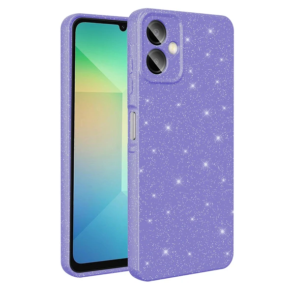 Samsung Galaxy A07 Kılıf Kamera Korumalı Simli Lüks Koton Kapak ürün görseli 1