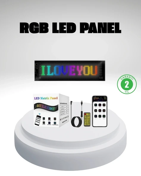 RGB LED Panel – Mobil Uyumlu, Yazı ve GIF Destekli, USB Bağlantılı Dekoratif Ekran P97310S3665 ürün görseli 1