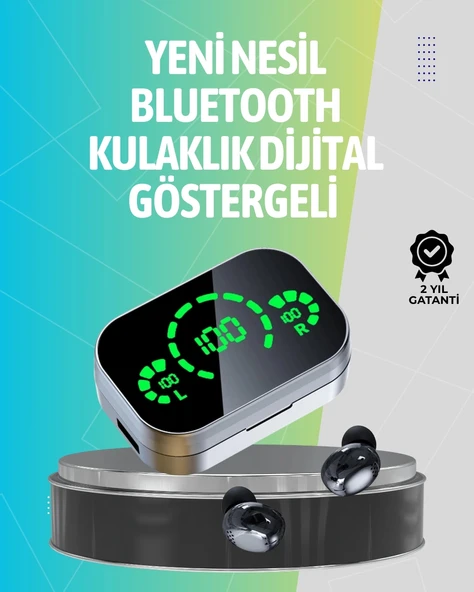 Kablosuz Kulak İçi Bluetooth Kulaklık – Dokunmatik Kontrol ve LED Şarj Ekranı P96858S5611 ürün görseli 1