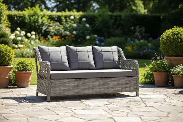 Liv Concept Zeytin Deluxe Rattan/örgü Bahçe Ve Balkon Koltuğu - 3 Kişilik ürün görseli 1