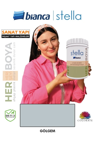 Bianca Stella Su Bazlı Boya Fayans-Mermer-Tezgah-Kapı-Dolap-İç Cephe-Dönüşüm-Mutfak-Banyo-Plastik-Ahşap 1 LİTRE ürün görseli 1