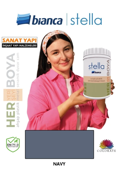 Bianca Stella Su Bazlı Boya Fayans-Mermer-Tezgah-Kapı-Dolap-İç Cephe-Dönüşüm-Mutfak-Banyo-Plastik-Ahşap 0.5 LİTRE ürün görseli 1