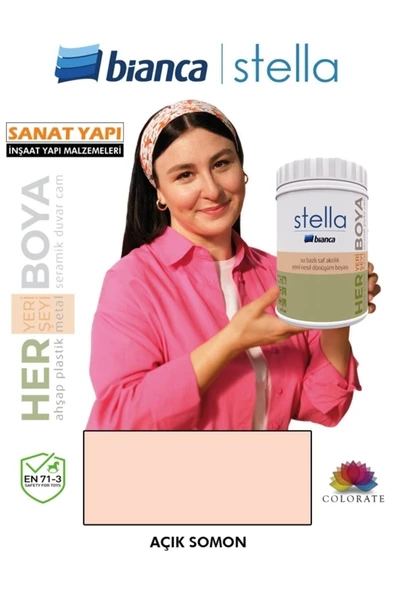 Bianca Stella Su Bazlı Akrilik Boya Açık Somon 500 Ml ürün görseli 1