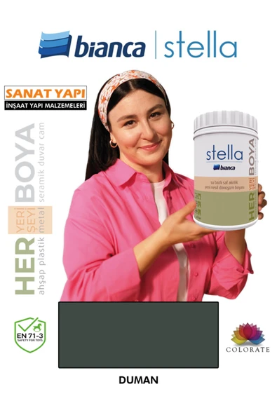 Bianca Stella Su Bazlı Boya Fayans-Mermer-Tezgah-Kapı-Dolap-İç Cephe-Dönüşüm-Mutfak-Banyo-Plastik-Ahşap 0.5 LİTRE ürün görseli 1