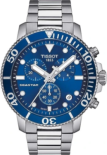 Tissot Seastar 1000 Chronograph T120.417.11.041.00 Çelik Kordon Mavi Erkek Kol Saati ürün görseli 1