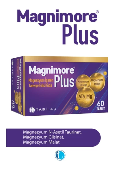 MAGNİMORE Plus Magnezyum 60 Tablet N-Asetil Taurinat Bisglisinat Malat ürün görseli 1