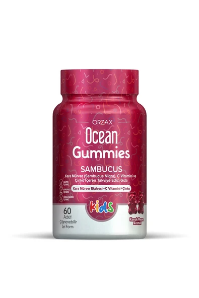 OCEAN Gummies Sambucus Kids 60 Adet Çiğnenebilir Jel Form ürün görseli 1