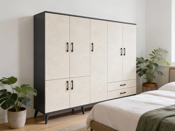 Dienni Hyperion Dolap 12 Raflı 2 Çekmeceli 7 Kapaklı 220x44x163 Antrasit-Aytaşı ürün görseli 1